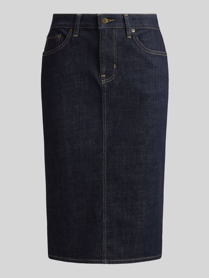 Lauren Ralph Lauren Jeansowa spódnica o kroju tapered fit z mieszanki bawełny Jeansowy niebieski 2