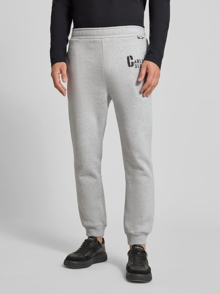 Carlo Colucci Sweatpants mit elastischem Bund Hellgrau Melange 4