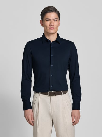 BOSS Slim Fit Businesshemd aus Baumwoll-Mix Modell 'P-HANK-S' Marine 4