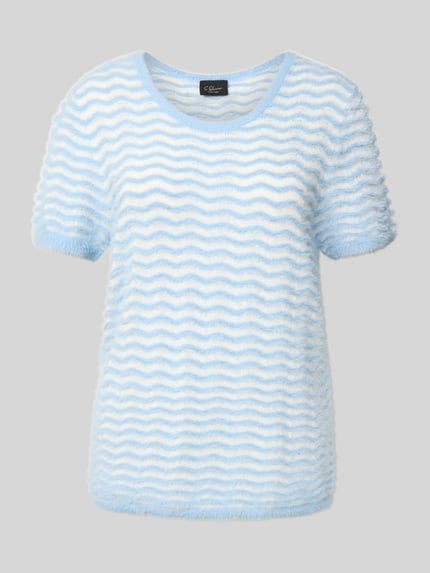 s.Oliver BLACK LABEL Regular Fit Strickshirt aus Viskose-Mix Bleu 2