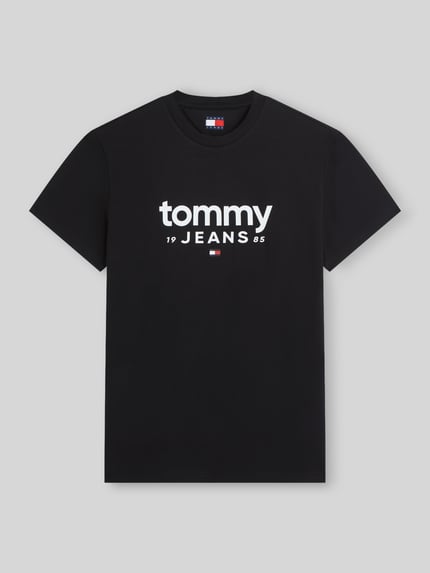 Tommy Jeans Relaxed Fit T-Shirt aus reiner Baumwolle mit Label-Schriftzug Black 2