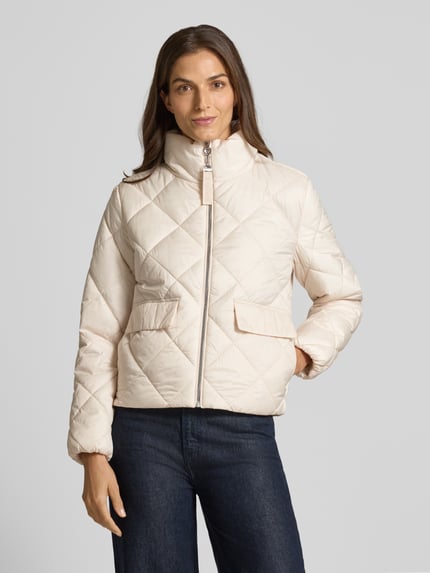 s.Oliver RED LABEL Regular fit gewatteerd jack met opstaande kraag Beige - 4