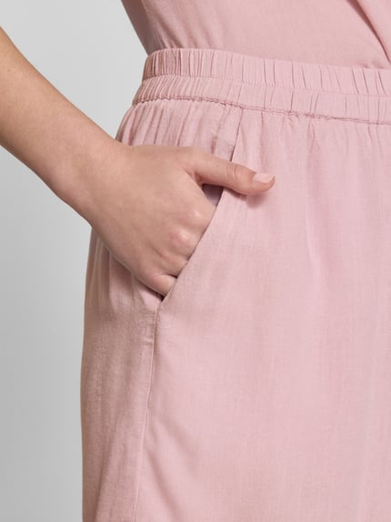 PIECES Regular Fit Shorts aus Viskose-Leinen-Mix Modell 'PIA' Rosa 3
