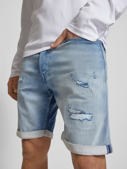 JACK & JONES Szorty jeansowe z 5 kieszeniami model ‘RICK’ Jasnoniebieski 3