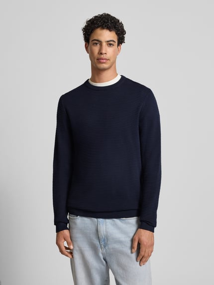 JACK & JONES Strickpullover mit Rundhalsausschnitt Modell 'OTTO' Marine 4