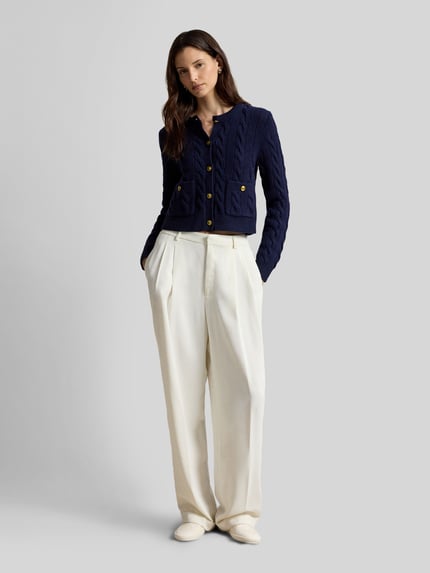 Polo Ralph Lauren Regular Fit Strickjacke aus Woll-Kaschmir-Mix mit Zierknöpfen Dunkelblau 1
