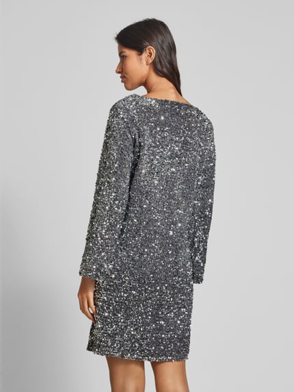 VILA Minikleid mit Paillettenbesatz Modell 'FAITH' Silber 5