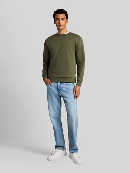 Tom Tailor Denim Regular Fit Sweatshirt aus Baumwoll-Mix Oliv 1