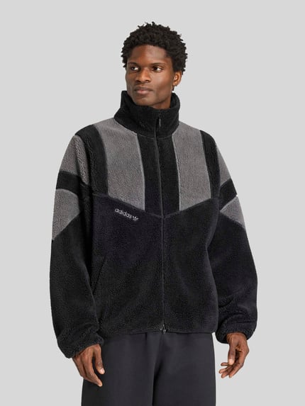 adidas Originals Loose Fit Sweatjacke mit weichem Fleece-Innenfutter Black 3
