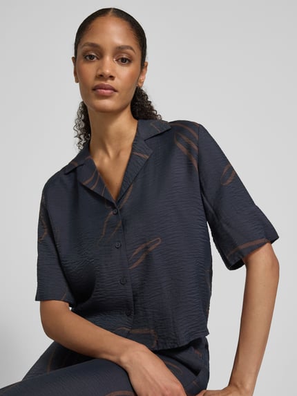 someday. Relaxed Fit Bluse mit Resortkragen Modell 'Zesora' Dunkelblau 3