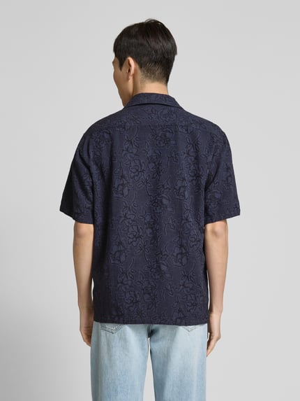 JACK & JONES Premium Freizeithemd mit Knopfleiste Modell 'AARON' Dunkelblau 5