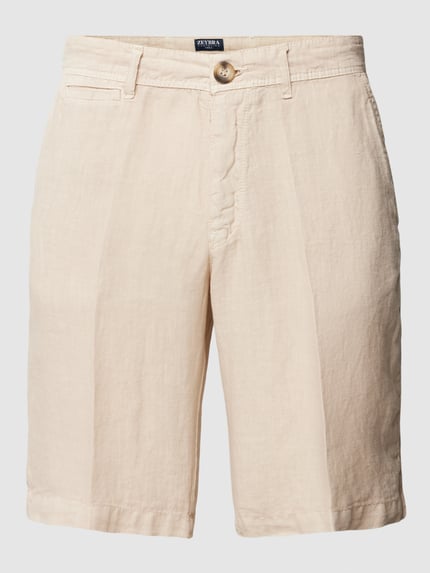 Zeybra Bermudas aus Leinen mit französischer Eingrifftasche Beige 2