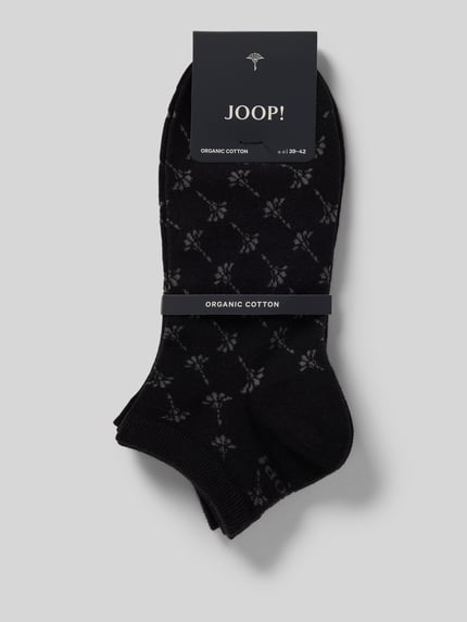 Productfoto, Sokken aus Baumwoll-Mix im 2er-Pack van JOOP! Collectie, dames sokken in zwart met labelstitching en elastische ribboordjes, set van 2.