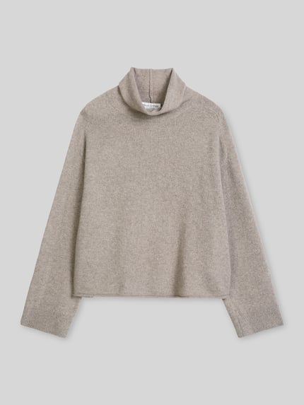 Marc O'Polo Rollkragenpullover mit Label-Detail Taupe 2