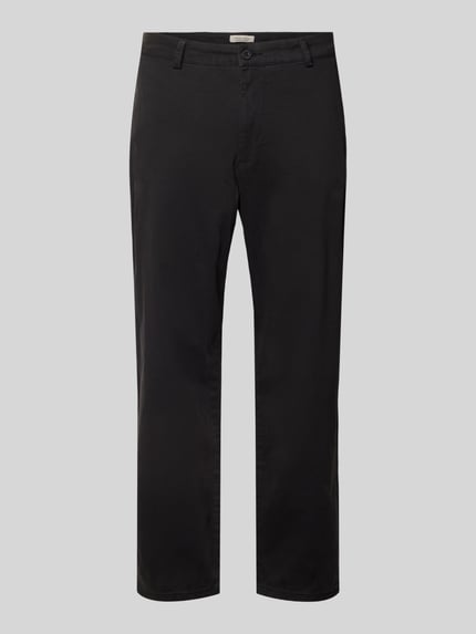 Produktfoto, czarne spodnie Chino mit Eingrifftaschen Modell 'PEPE' od Casual Friday, krój regular fit, gładka faktura, szerokość w rozmiarze 32/32: 44 cm, długość nogawki wewnętrznej 72 cm