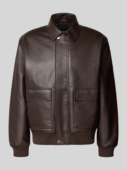 Leren jack met platte kraag model 'Arizona Jacket' Shop The Look MANNEQUINE