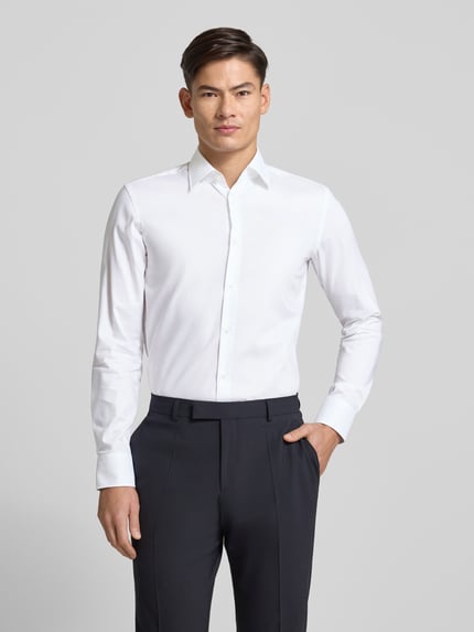 BOSS Slim Fit Businesshemd aus reiner Baumwolle Modell 'HANK' Weiss 4