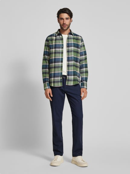 MCNEAL slim fit stoffen broek met Franse steekzakken Marineblauw - 1