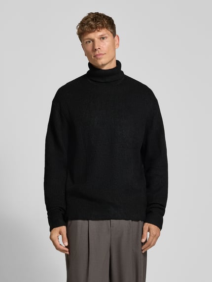 Lindbergh Strickpullover in Ripp-Optik mit Rollkragen Black 4