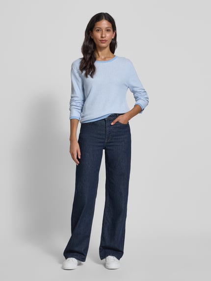 Tom Tailor Regular Fit Strickpullover aus reiner Baumwolle Bleu 1