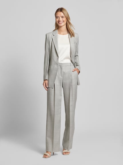 BOSS Pantalon van pure scheerwol met bandplooien, model 'Tanity' Lichtgrijs - 1