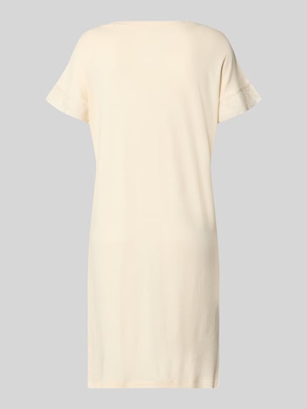 Produktfoto, 'Kurzarm-Nachthemd mit Rundhalsausschnitt' van Schiesser in licht beige, rechte fit, korte mouwen, modal-katoenmix, effen textuur