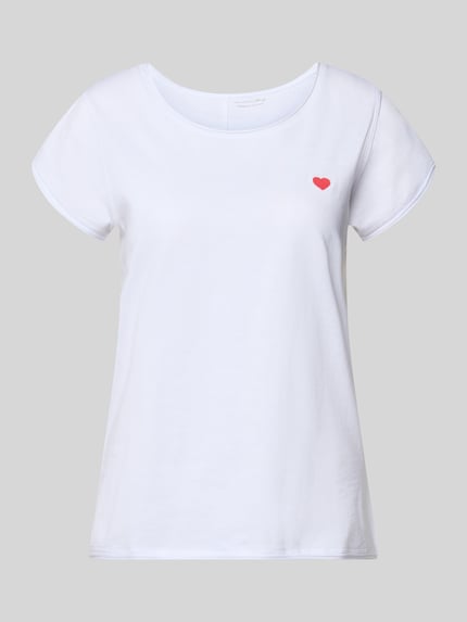 Christian Berg Woman t-shirt z haftem i okrągłym dekoltem Biały 2