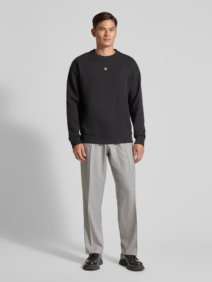 HUGO Relaxed Fit Sweatshirt aus Baumwoll-Mix Modell 'DETTIL' Black 1