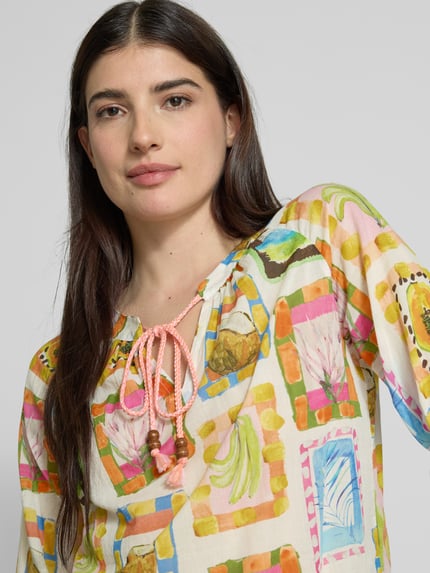 Emily Van den Bergh Regular fit blouse met ronde hals Offwhite - 3