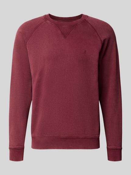 Replay Regular fit sweatshirt van pure katoen model 'Plush' Bordeaux - 2