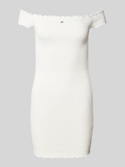 Tommy Jeans knitwear mini-jurk met carmenhals Wit - 2
