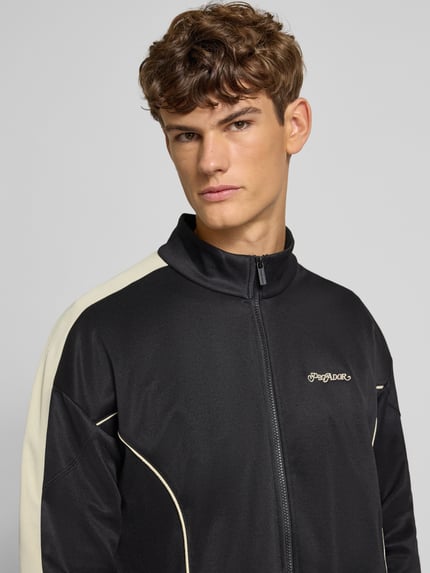 PEGADOR Oversized sweatjack met logostitching, model 'Weldon' Zwart - 3