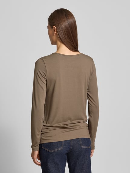 FREE/QUENT Shirt met lange mouwen en ronde hals, model 'Liana' Taupe - 5
