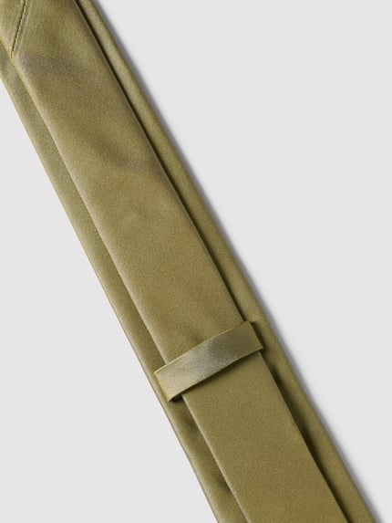 MONTI Stropdas van pure zijde (6 cm) Rietgroen - 4