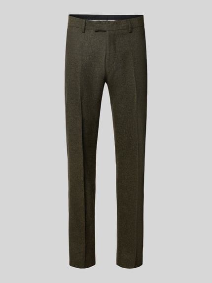 Productfoto, Slim Fit broek van mix van wol en katoen Model 'Tenuta' van Tiger of Sweden, persplooien, achterzakken, haakjes- en ritssluiting, bandwijdte maat 50 45 cm, binnenbeenlengte maat 50 81 cm
