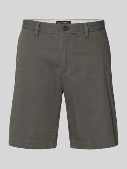 Produktfoto, Slim Fit Shorts aus Baumwoll-Mix Modell 'SALO' von Marc O'Polo, Optik: Unifarben, Passform: Slim-Fit, Logo-Patch, Eingrifftaschen, Knopf mit verdecktem Reißverschluss, Pattentaschen, Gürtelschlaufen, Material: Baumwoll-Mix