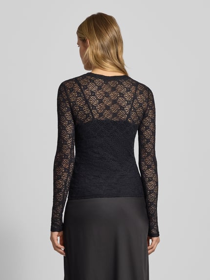 NOISY MAY® Longsleeve mit Lochstickerei Modell 'JUDITH' Black 5