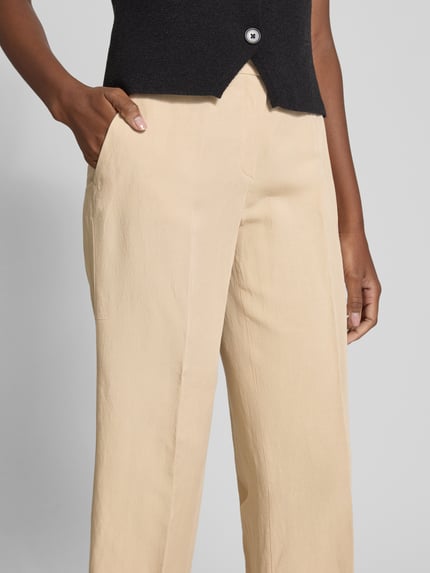 Raffaello Rossi Straight leg stoffen broek met verkort model, model 'OLESSA' Beige - 3