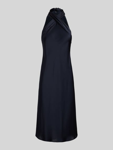 Lauren Ralph Lauren Fließendes Cocktailkleid mit Neckholder zum Binden Dunkelblau 2