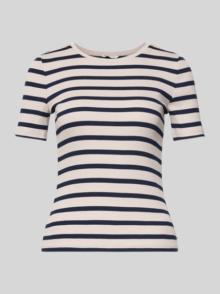 Tom Tailor Denim Slim Fit T-shirt van katoenmix Offwhite - 2