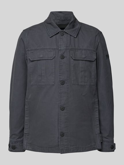 s.Oliver RED LABEL Regular fit overhemdjack in Utility-look Antraciet - 2