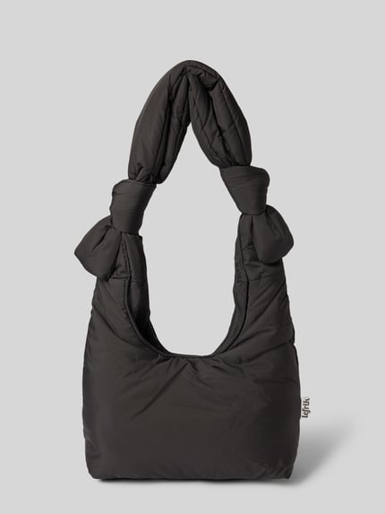 Lefrik Handtasche mit Knotendetails Modell 'BIWA' Black 2