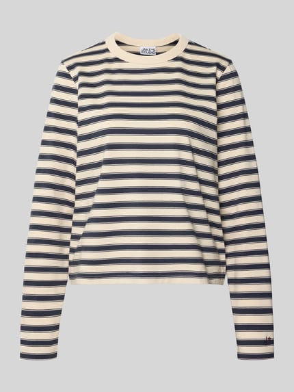 Longsleeve mit geripptem Rundhalsausschnitt Shop The Look MANNEQUINE