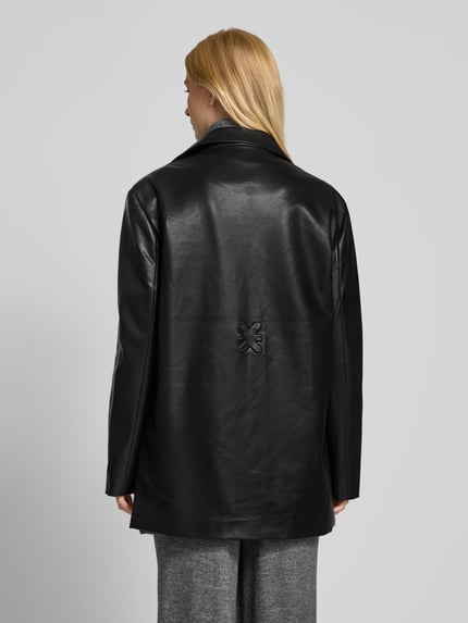 Karo Kauer Leren blazer met reverskraag Zwart - 5
