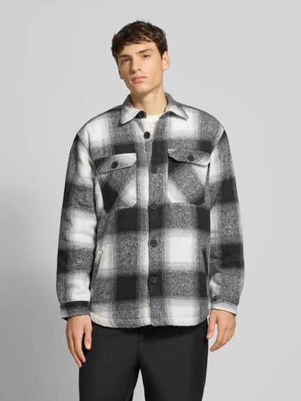 Redefined Rebel Regular fit overhemdjack met kentkraag, model 'Rian' Zwart - 4