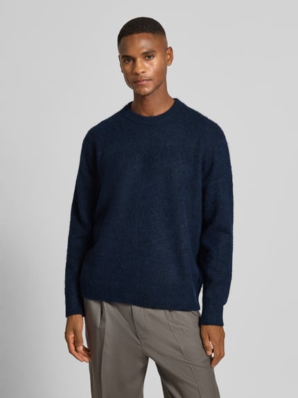 Selected Relaxed Fit Strickpullover mit Woll-Anteil Modell 'RAI BRUSHED' Marine 4