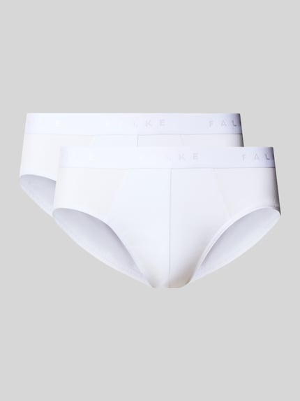 Produktfoto, białe figi z elastycznym pasem, gładka powierzchnia, model 'Daily Comfort' od FALKE, mieszanka bawełny i elastanu, dopasowany krój, detale z logo