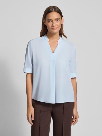 Marc Cain Regular fit blouse met V-hals Lichtblauw - 4