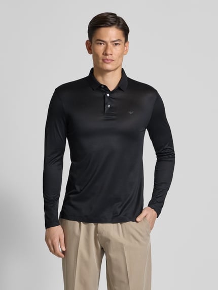 Emporio Armani Slim Fit Poloshirt mit Knopfleiste Marine 4