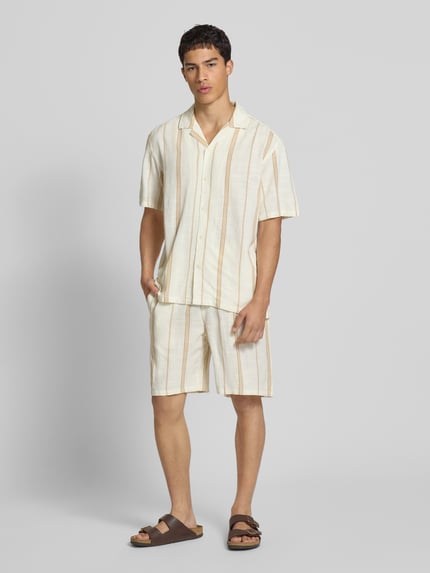 ONLY & SONS Relaxed fit bermuda van een mix van viscose en katoen, model 'TINUS' Offwhite - 1
